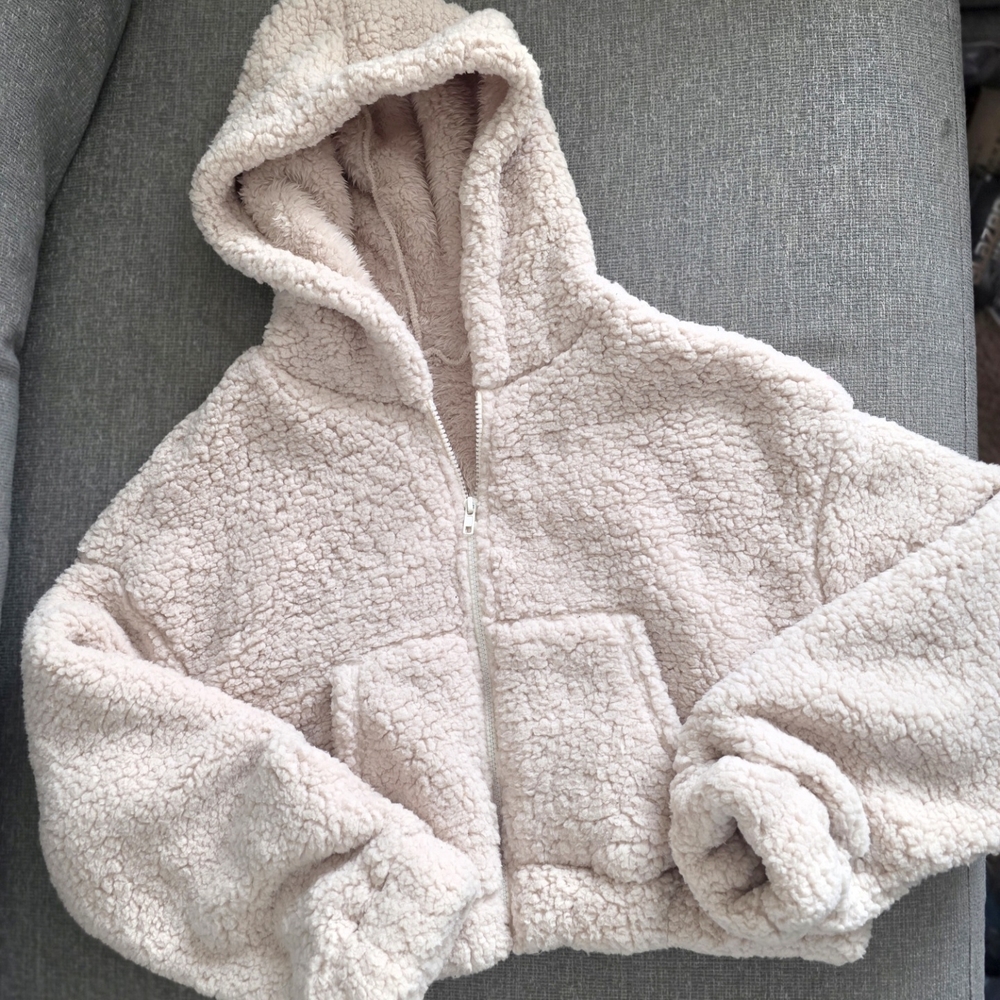 SHEIN Soft Pink Sherpa Jacket